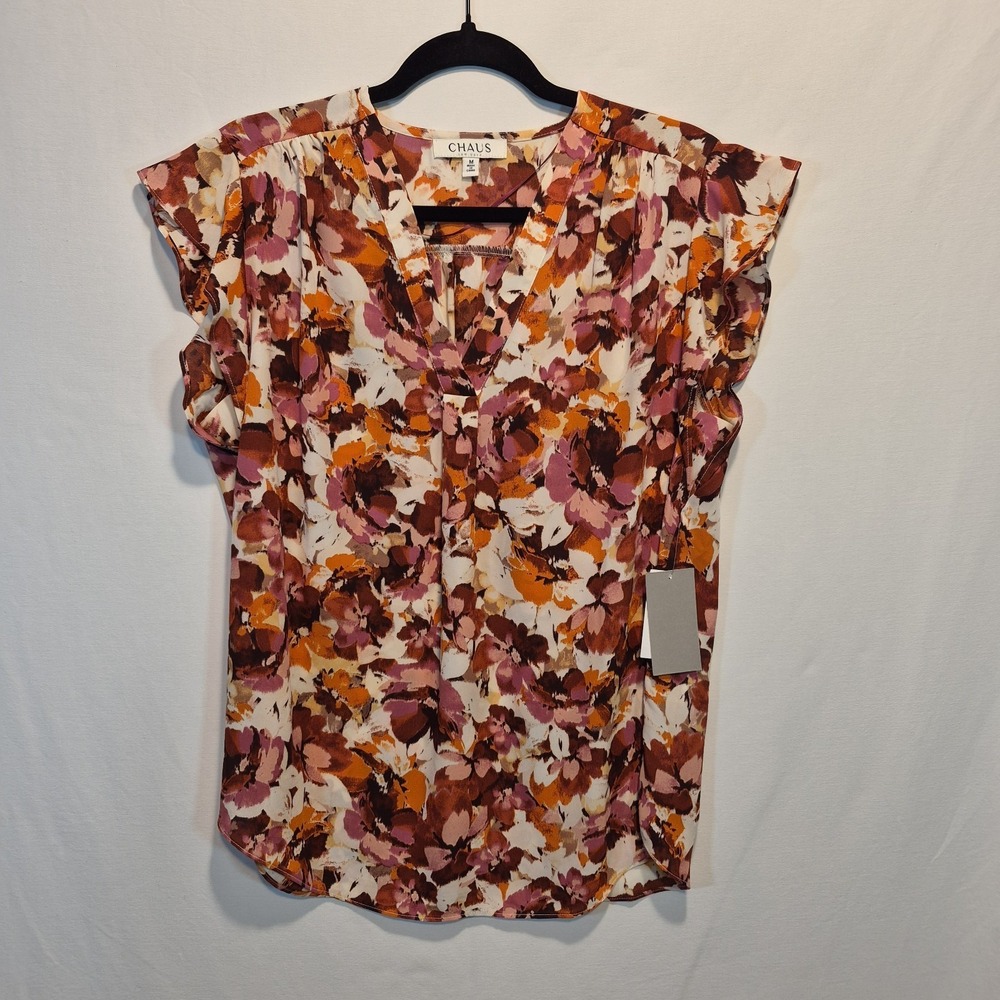 NWT Chaus New York Blouse Md Romantic Folk Smart Casual Desk-To-Dinner Feminine